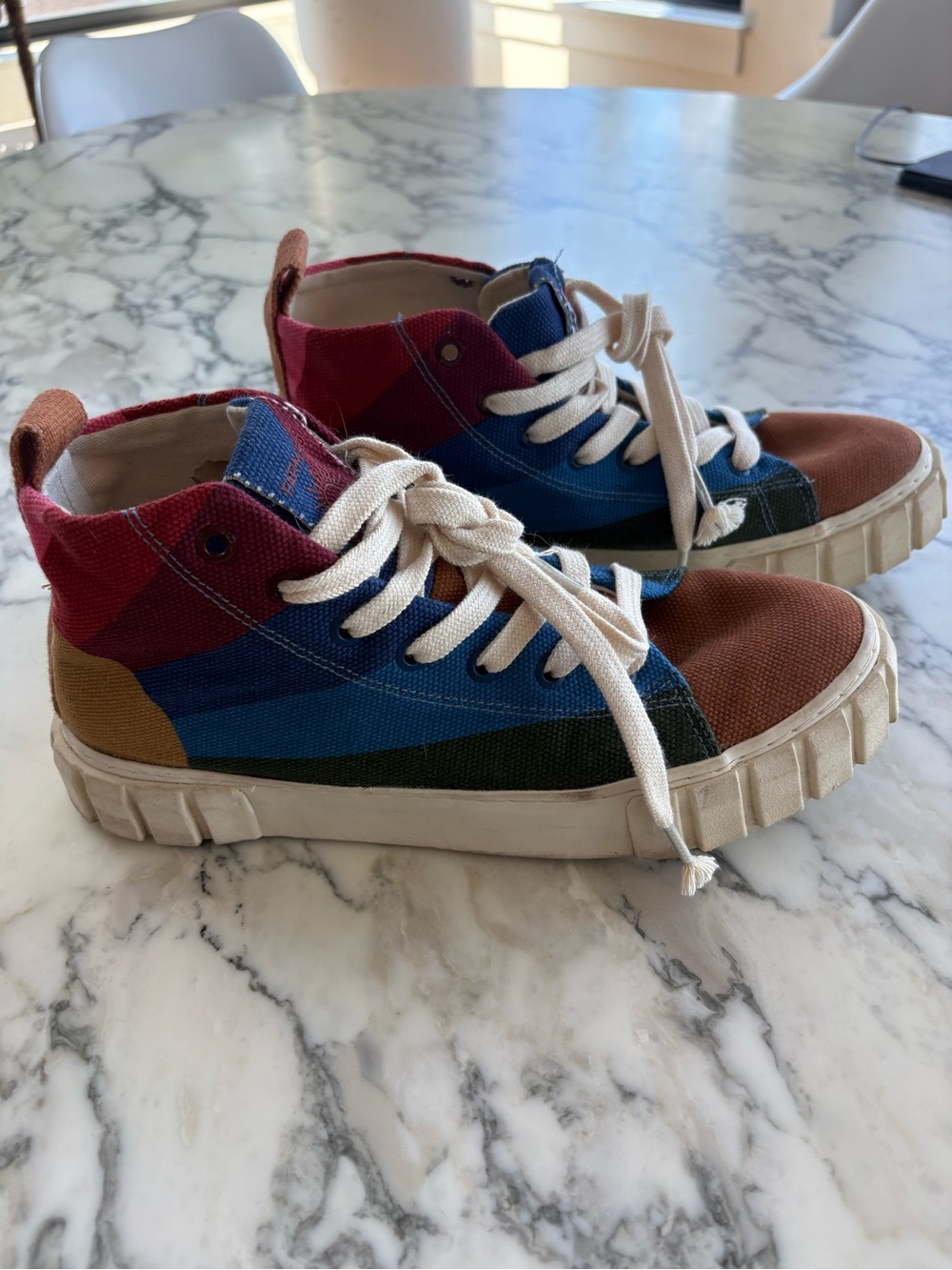 FARM Rio trainers Rainbow sun Platform sneakers sz 10
